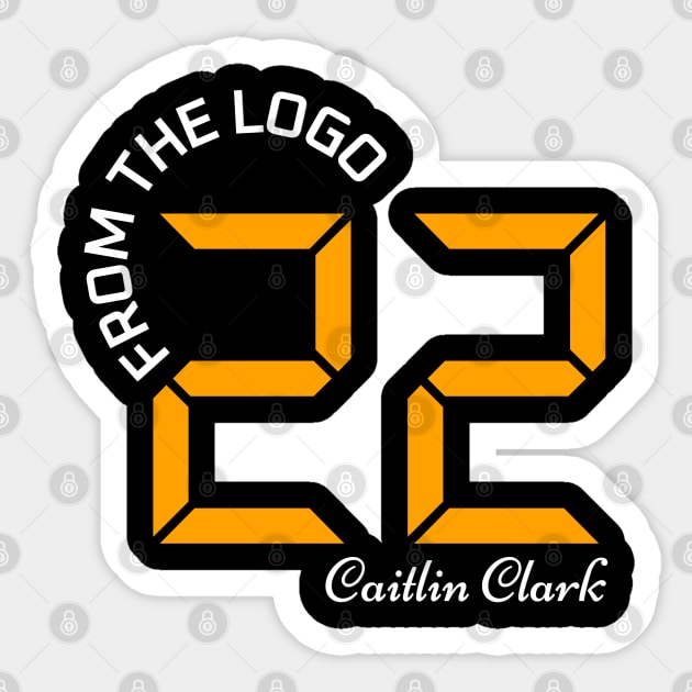 From the logo 22 Caitlin Clark Orange White Sticker by thestaroflove